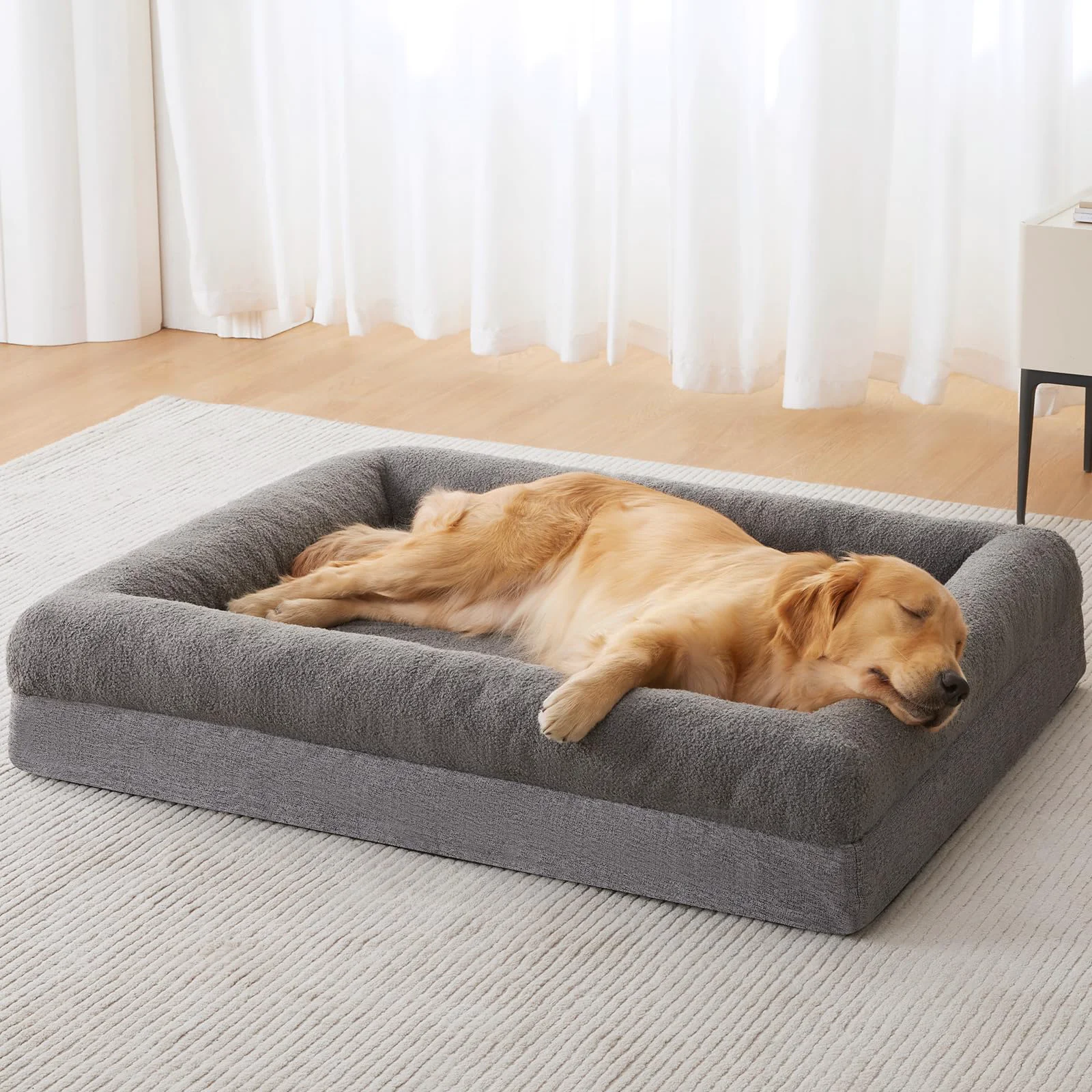 Relaxed RRPETHOME Washable Large Dog Bed – Extra Large Orthopedic Bed with Removable Cover Waterproof Grey Fast