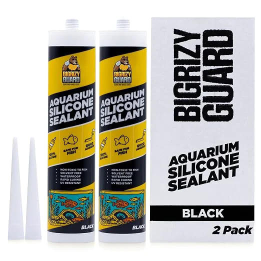 Recyclable Aquarium Silicone Sealant Black 2×10.14 Fl oz Cartridge Comfortable