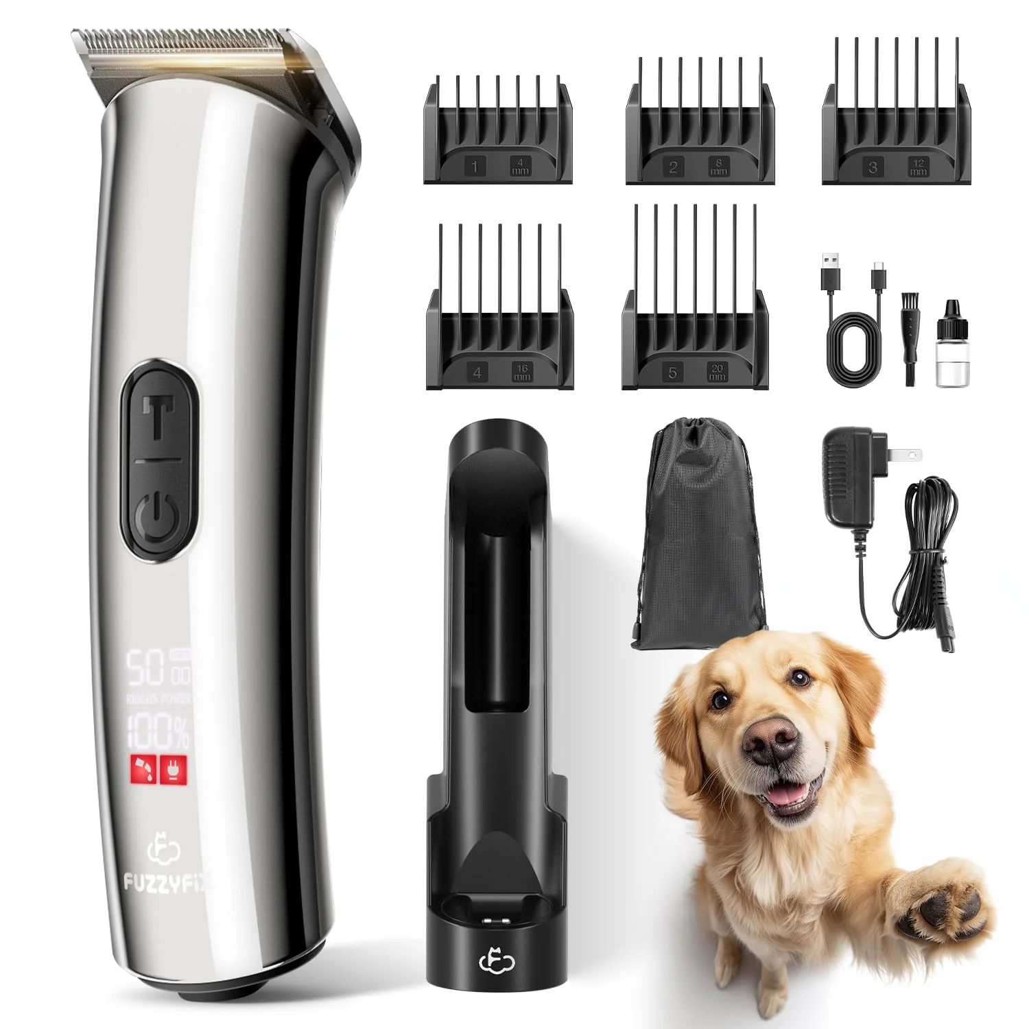 Excellent FuzzyFix Nova-5X Pro Dog Grooming Clippers – 5-in-1 Blade 5 Speeds Rechargeable Innovative
