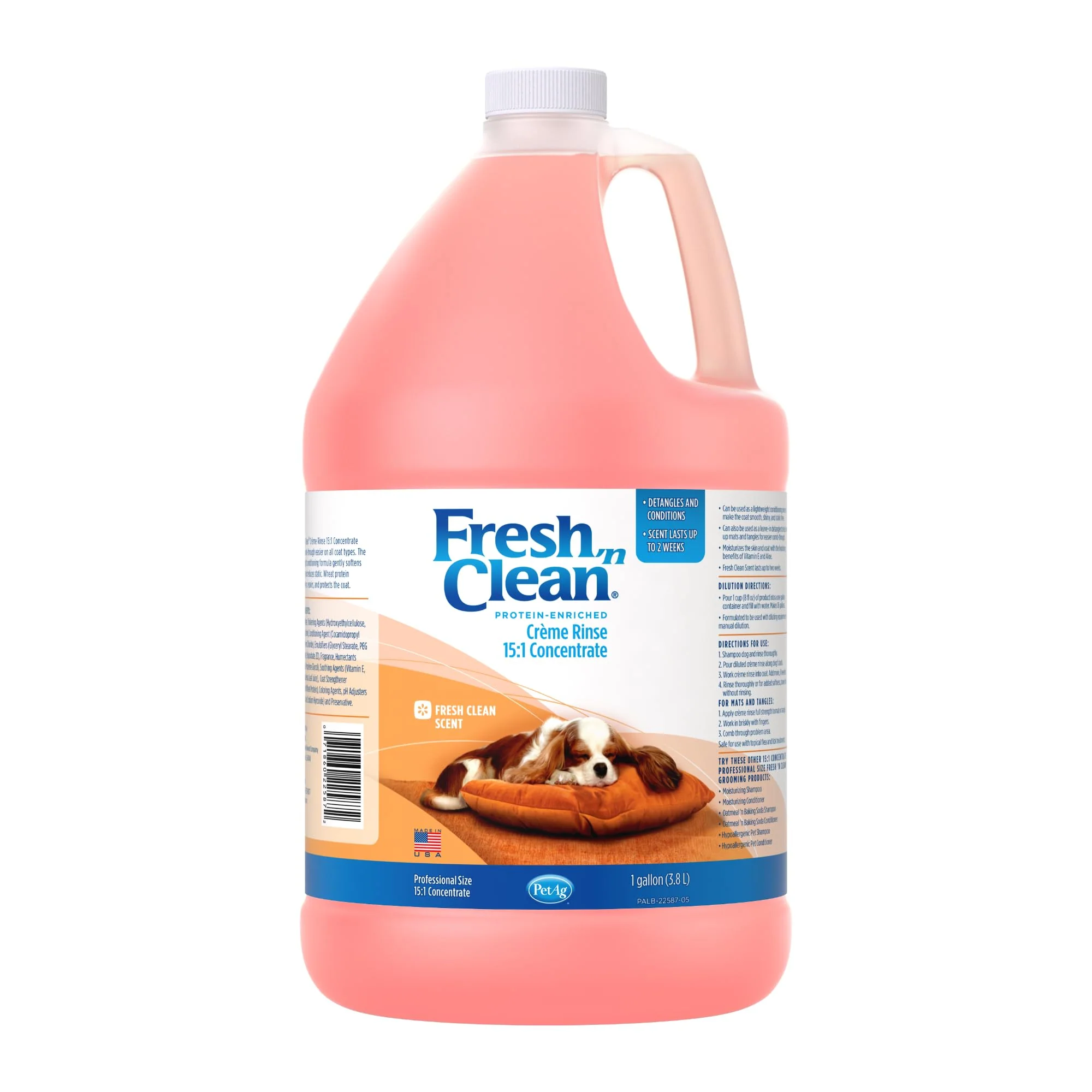 Dependable PetAg Fresh n Clean Creme Rinse 15 1 – Soap- Vitamin E Aloe 1 Gallon Premium