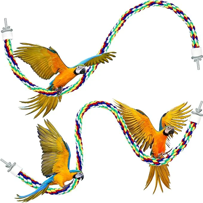 Recyclable Weewooday 2 Pcs Bird Rope Perches Climbing Rope Bird Cage Accessories Exclusive