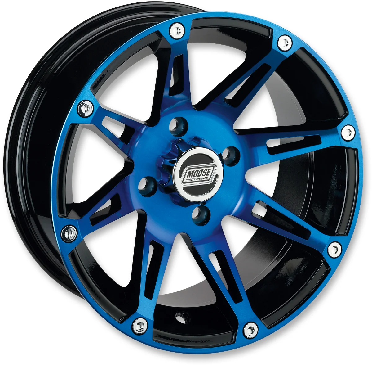 Advanced MOOSE UTILITY Wheel – 387X – Rear – Anodized Blue Black – 14×8 – 4 156 – 4 4 387MO148156BWB4 Modern