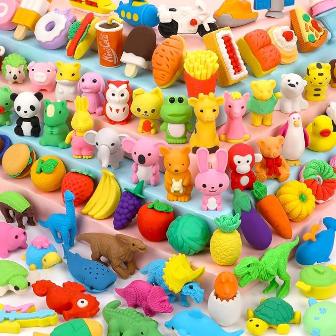 Fine Crafted 90 Pack Animal Pencil Erasers for Kids 3D Mini Puzzle Take Apart Erasers Desk Pets Treasure Box Toys Bulk Party Favors Classroom Prizes School Supplies Gift for Boys GirlsAbout ThisOverview Elegant