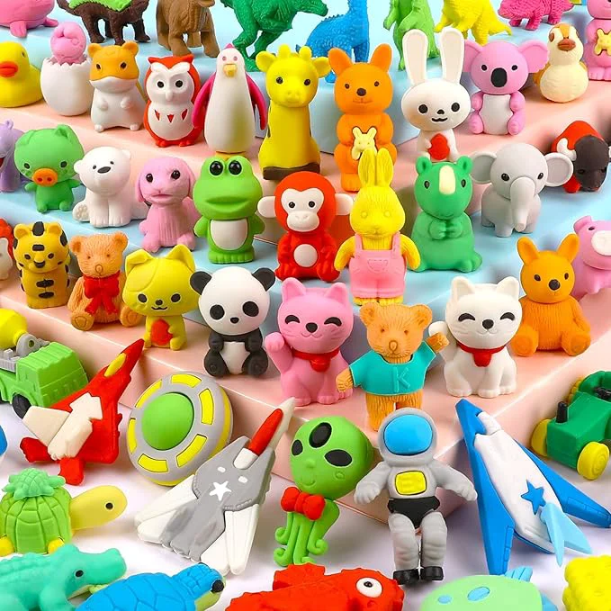 Fine 60 Pack Animal Pencil Erasers for Kids 3D Mini Puzzle Take Apart Erasers Desk Pets Treasure Box Toys Bulk Party Favors Classroom Prizes School Supplies Gift for Boys GirlsAbout ThisOverview User-Friendly