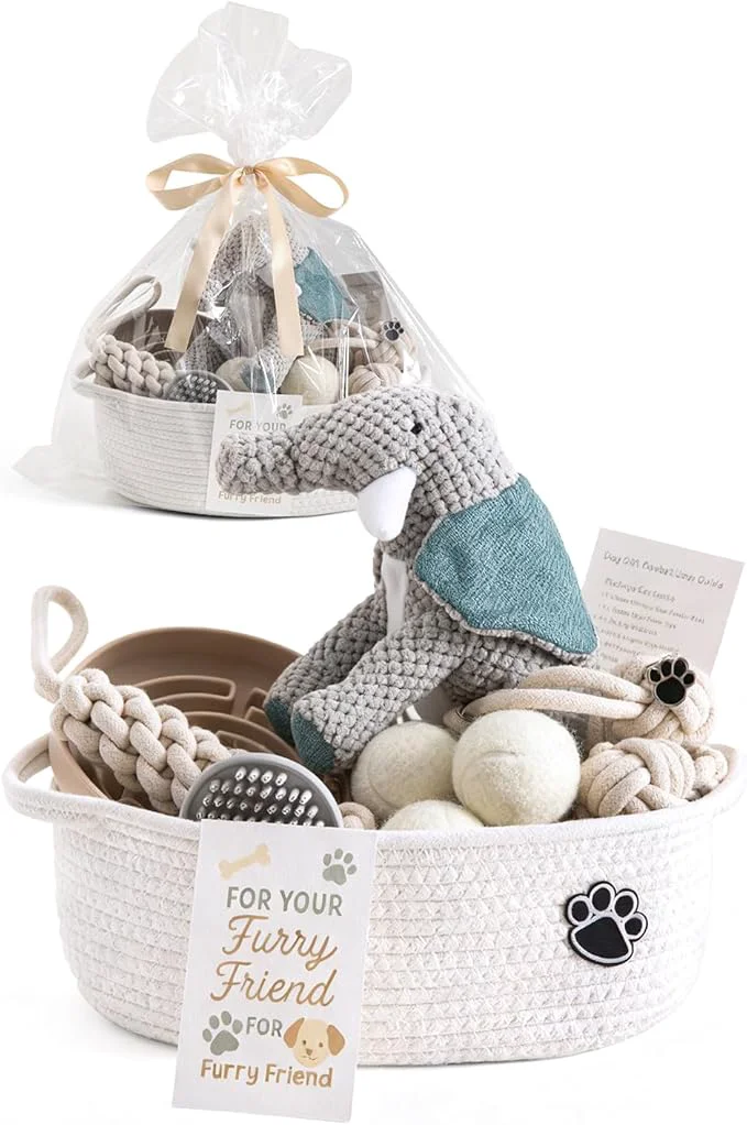 Crafted Dog Gift Basket Natural