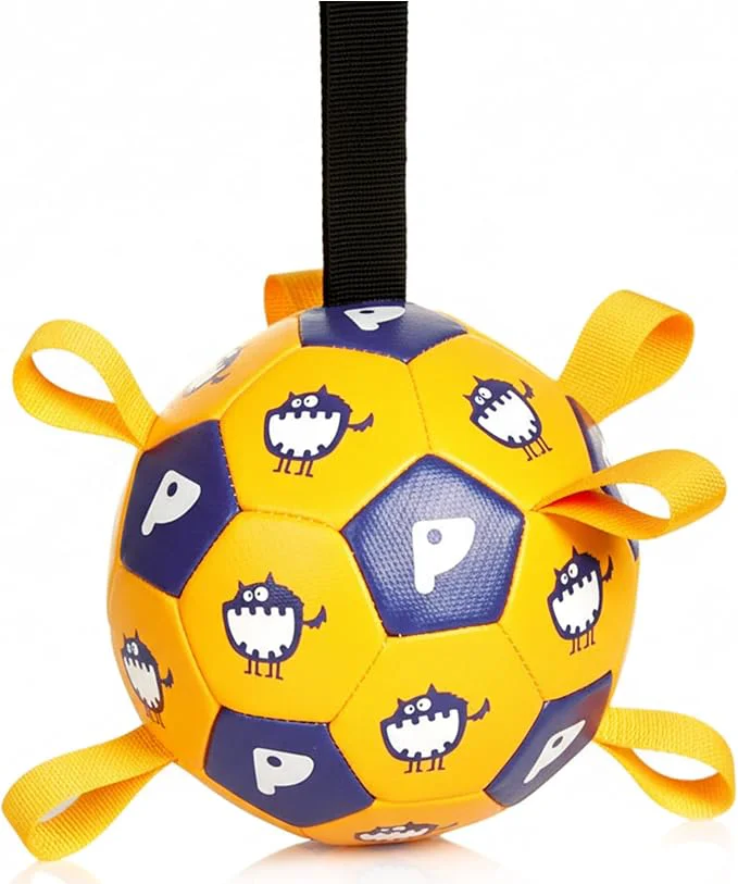 Smooth Race Herd 6 Jolly Soccer Ball for Dogs – Tough Durable Dog Ball Toy with Straps Pet Bouncy Herding Balls for Dogs Floating Dog Balls with Tags for Water Fetch BaaBaaBall Yellow About This Official