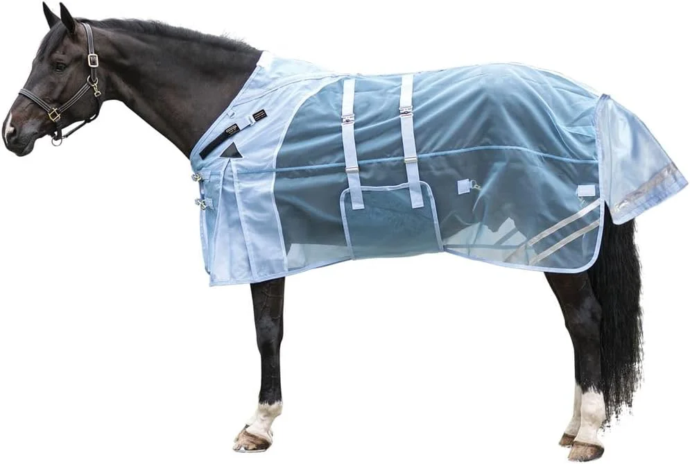 Organic Schneiders Mosquito Mesh II Adjusta-Fit Horse Fly Sheets Insect UV Protection for Horses Durable 350D Mesh Reflective Safety Stripes Green