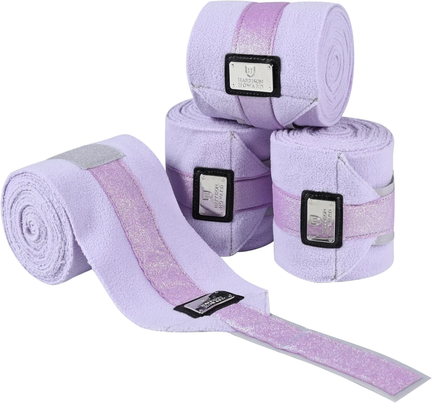 Fashionable Harrison Howard Horse Polo Wraps Upgrade with Bling Leg Wraps for Horses 4-Pack Fleece Leg Wraps Stable Supplies Lavender L Durable