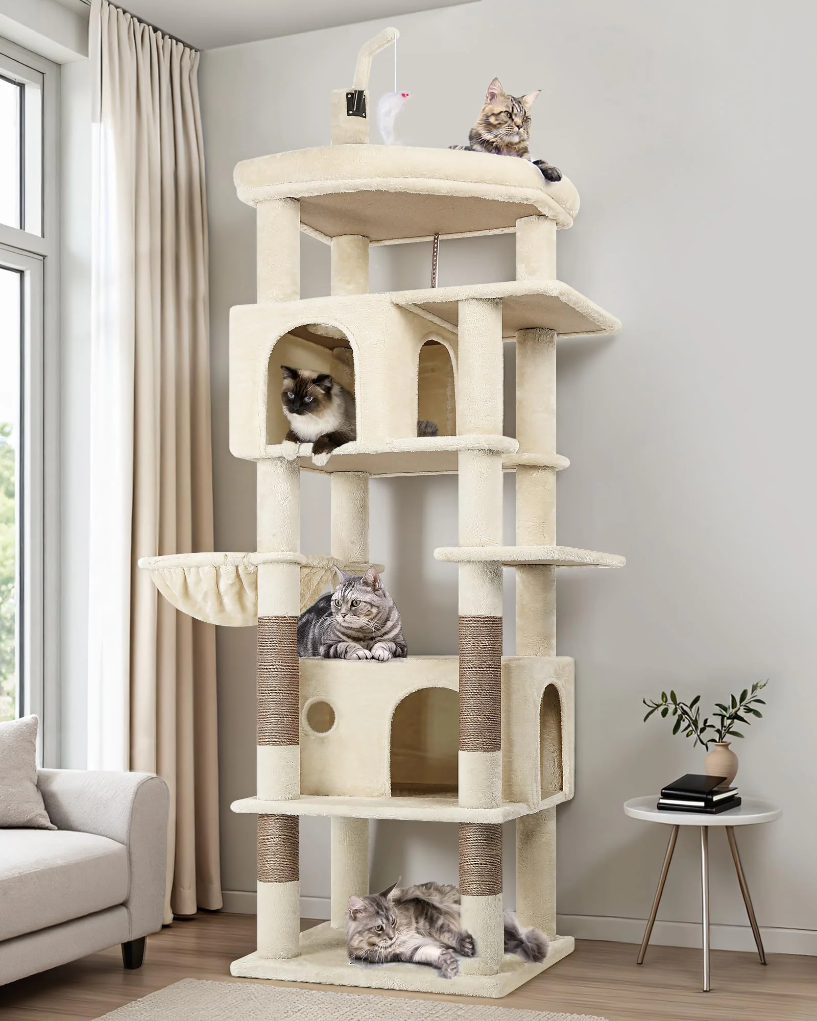 Casual Globlazer Large Cat Tree Tower – Tall Indoor Cat Condo Top Perch Expertly Made