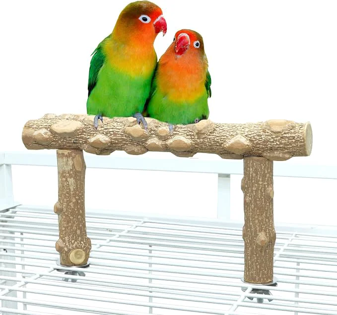 Lightweight Bird Perch Stand Bird Cage Top Perch Gym Natural Wood Parrot Branch Practical