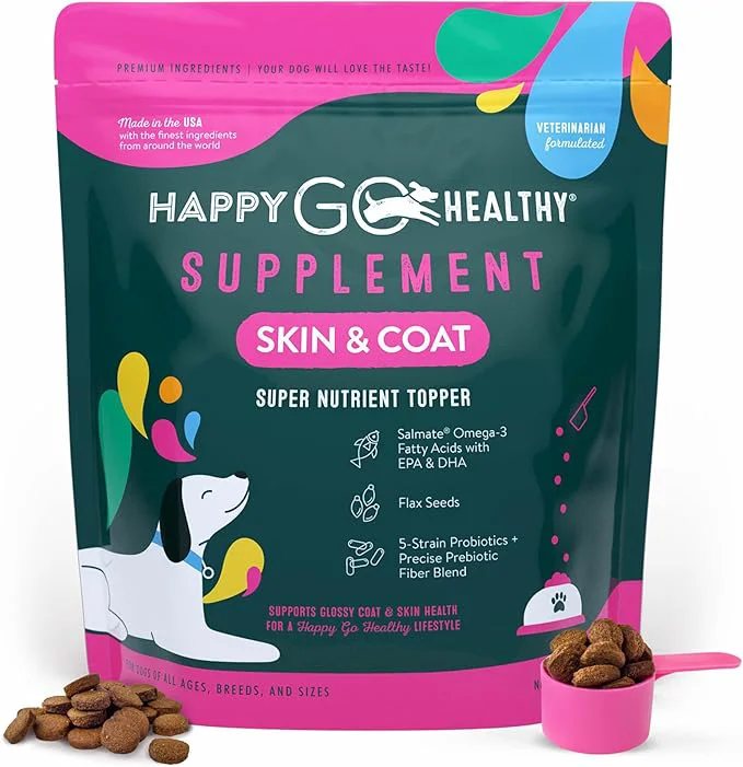 Traditional Skin Coat Supplements for Dogs Probiotic Prebiotic Benefits with Wild Salmon Omega 3s to Help Your Dog Shine from The Inside Out All Breeds Ages and Sizes 120 CountAbout ThisOverview Premium Material