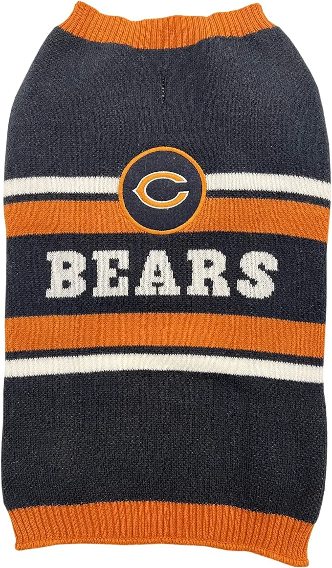 Environmentally Friendly NFL Chicago Bears Dog Sweater Size Extra Small. Warm and Cozy Knit Pet Sweater with NFL Team Logo Puppy Sweater for Large and Small DogsAbout ThisOverview Excellent