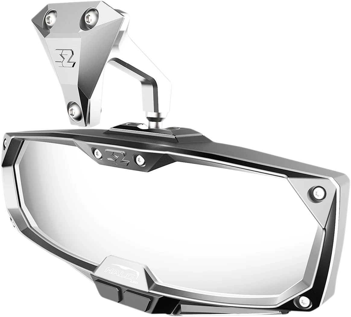Fine SEIZMIK Mirror – Halo R – Rear View w LED Cabin Light – Rectangle – Silver w Silver Bezel – X3 56-18022 Verified