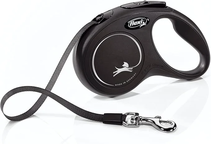Casual FLEXI New Classic Tape Retractable Dog Leash for Small Dogs up to 33 lbs. – 16 ft. Black Tangle Pet Walking Leash with One-Handed Brake Pause Lock German Quality ProductAbout ThisOverview Safe