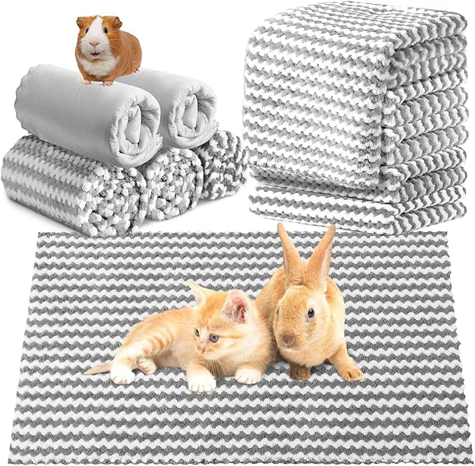 Selected 5 Pcs Waterproof Guinea Pig Fleece Bedding Blankets Absorbent Guinea Pig Cage Liner Washable Small Animal Pee Pad Reusable Pet Blanket Wash Cloth Bedding Mat Pad Gray 18 x 24 Inch About ThisOverview Refined