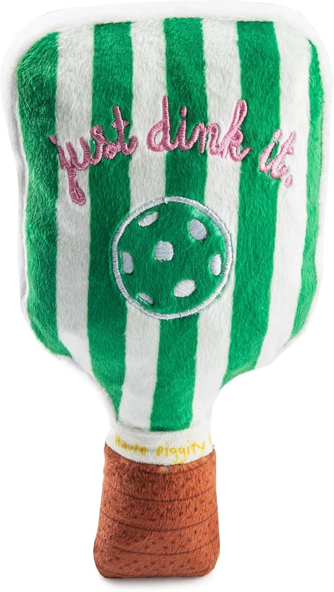Specialty Haute Diggity Dog Green Stripe Pickleball Paddle Plush Trendy Sporty Dog Toys with Interactive Squeaker Stimulating Pet Enrichment Machine-Washable Safe Materials for All Breeds One SizeAbout This Sophisticated