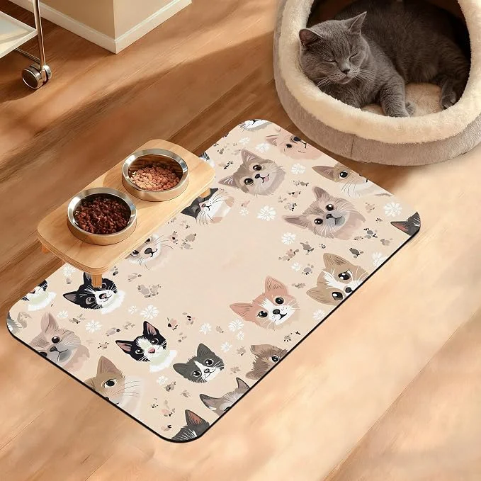Unique Pet Feeding Mat Pet Photo Absorbent Dog Cat Food Mat Dog Mat Excellent