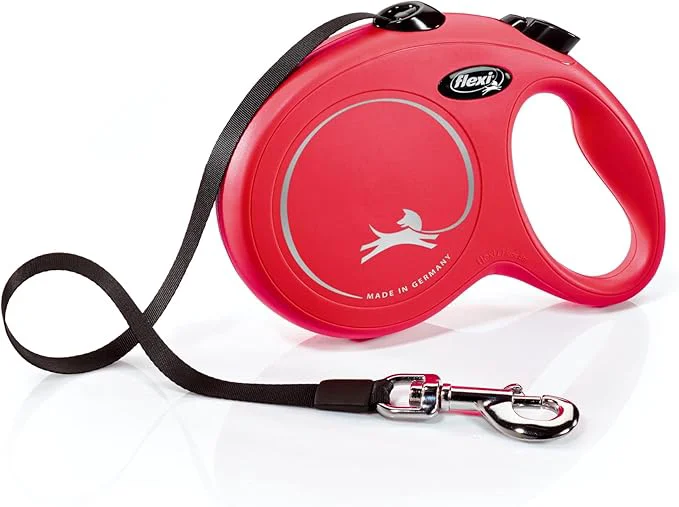 Clean FLEXI New Classic Tape Retractable Dog Leash for Large Dogs Upto 110 lbs. – 16 ft. Red Tangle Pet Walking Leash with One-Handed Brake Pause Lock German Quality ProductAbout ThisOverview Efficient