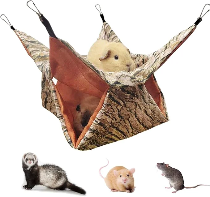 Powerful Guinea Pig Rat Ferret Tree Hole Bed and Hammock Tunnel Hanging Bunk Parrot Bird Hideout Small Animals Soft Bed 4.Hammock About ThisOverview Fine Crafted