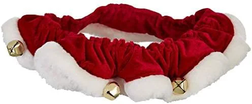 Traditional Huxley Kent Ruff Pet Scrunchy Santa Small Festive Christmas Holiday Neckwear for Dogs Cats Fun Stretchable Costume Accessory Soft Collar with BellsAbout ThisOverview Relaxed