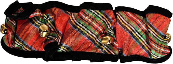 Comfortable Huxley Kent Ruff Pet Scrunchy Shiny Christmas Plaid Small Festive Christmas Holiday Neckwear for Dogs Cats Fun Stretchable Costume Accessory Soft Collar with BellsAbout ThisOverview Green