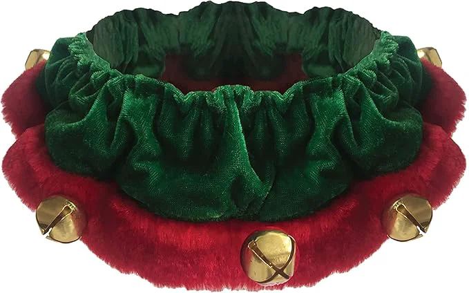 Premium Material Huxley Kent Ruff Pet Scrunchy Elf Small Festive Christmas Holiday Neckwear for Dogs Cats Fun Stretchable Costume Accessory Soft Collar with BellsAbout ThisOverview Organic