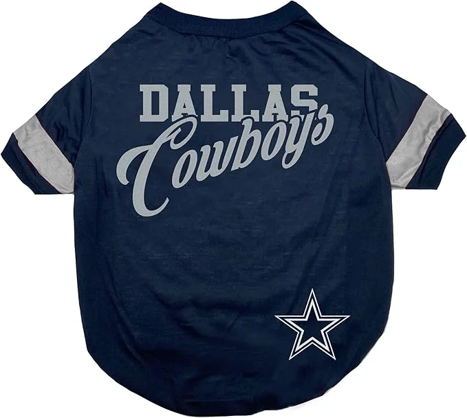 Trusted NFL Dallas Cowboys T-Shirt for Dogs Cats Medium. Football Dog Shirt for NFL Team Fans. New Updated Fashionable Stripe Design Durable Cute Sports PET TEE Shirt OutfitAbout ThisOverview Original Design