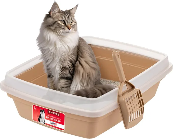 Exceptional IRIS USA Cat Litter Box Open Top Reusable