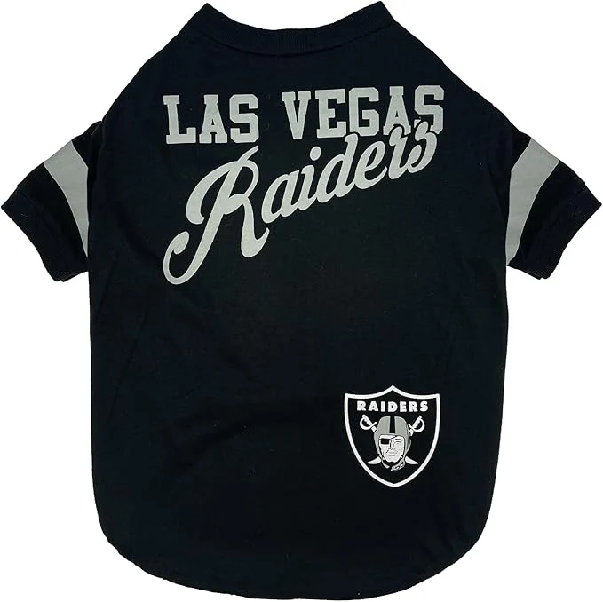 Clean NFL Las Vegas Raiders Dog Cat T-Shirt Small. Football PET TEE for NFL Team Fans. New Updated Fashionable Stripe Design Durable CuteAbout ThisOverview Smooth
