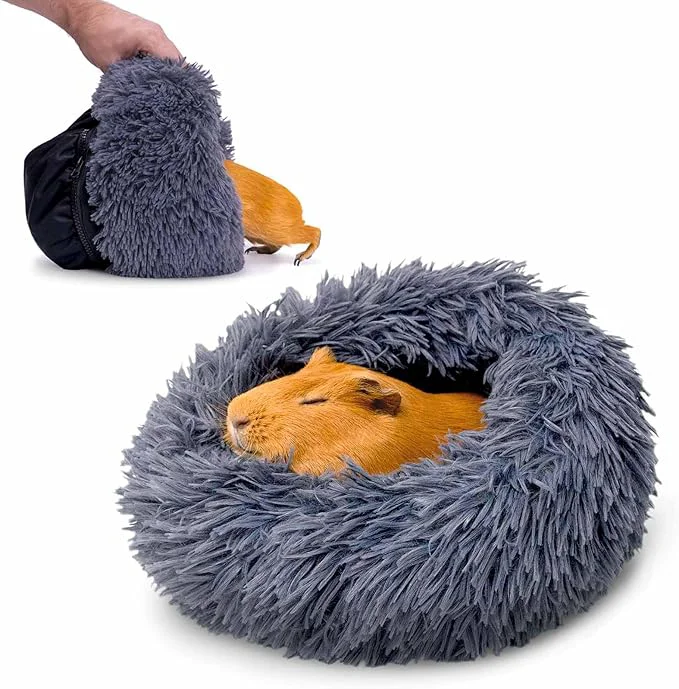 Official Paw Inspired Furr-O Burrowing Pet Bed with Zip-On Spandex and Fleece Bottoms for Guinea Pigs and Other Small Animals Cozy Carrier Hideout Enrichment Toy Cage Accessories Dark Gray About ThisOverview Green