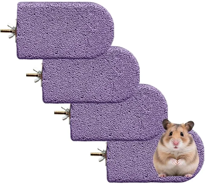 Powerful 4 Pack Large Size Lava Ledge for Small Pets – Chinchilla Hamster Parrot – Grinding Jumping Platform in PurpleAbout This Contemporary