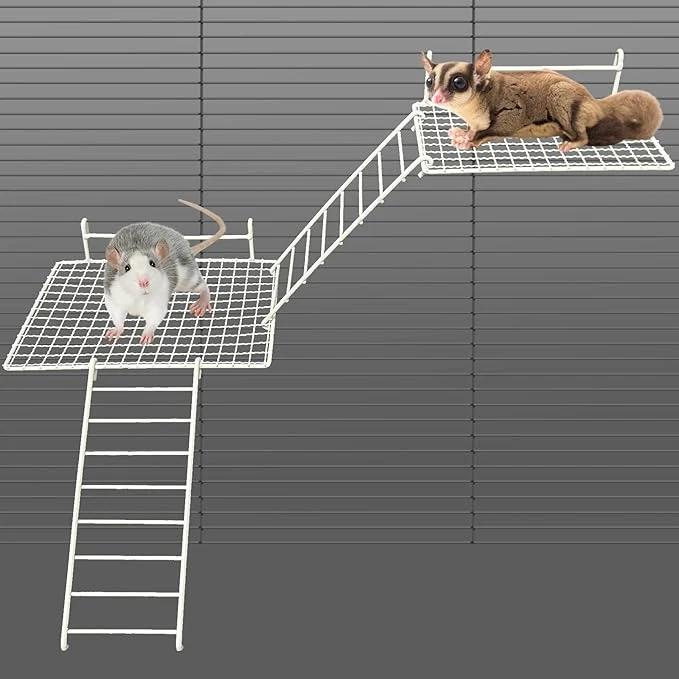 Elegant BNOSDM Rat Cage Platform with Ladder 4 PCS Small Animals Cage Accessories Metal Guinea Pig Climbing Toy for Sugar Glider Chinchillas Squirrel Gerbils Mouse Standing JumpingAbout ThisOverview Original Design