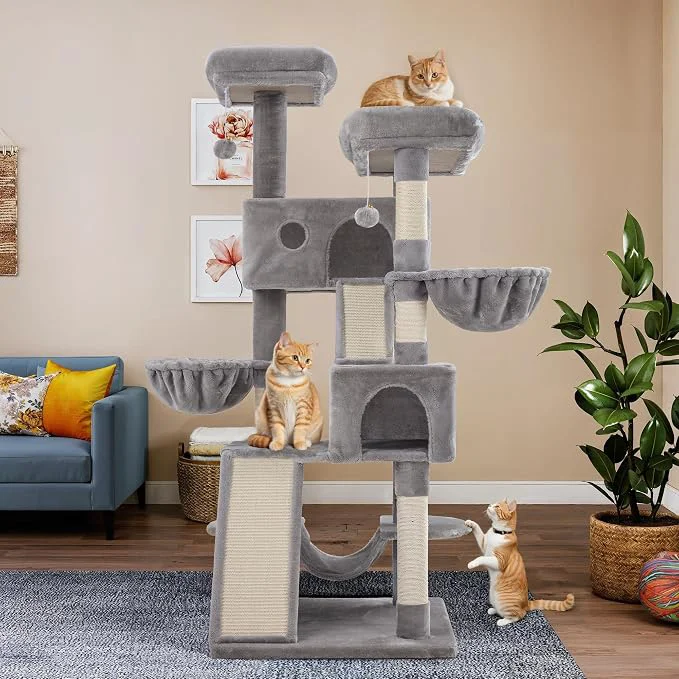 High-Grade WEEWAY Cat Tree Tower for Indoor Cats Stand House Condo Cave Sisal Scratching Environmentally Friendly