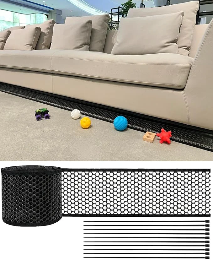 Specialty Under Couch Blocker 394 x 5.9 Inches Under Bed Blocker for Pets – Prevent Lost Toys for Under Furniture with 10 Zip Ties Couch Accessories Black About This Functional