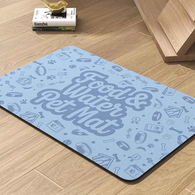 Fast Pet Feeding Mat-Absorbent Dog Mat for Food and Water Bowl-No Stains Quick Dry Water Dispenser Mat-Dog Accessories Pet Supplies-Bowl for Messy Drinkers（Words 23 x34 About ThisOverview Easy-to-Use