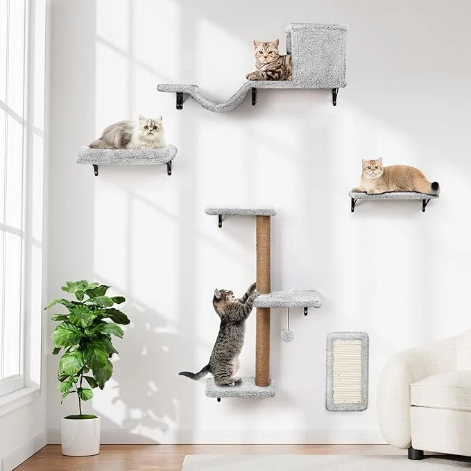 Versatile 5-in-1 Cat Wall Shelves Perch Lounge Selected