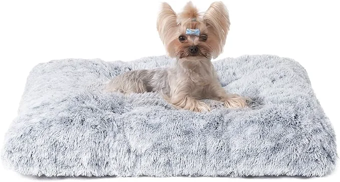 Reusable EHEYCIGA Fluffy Dog Crate Bed for Small Dogs Plush Faux Fur Crate Pad Calming Anti Anxiety Small Dog BedAbout ThisOverview Stylish