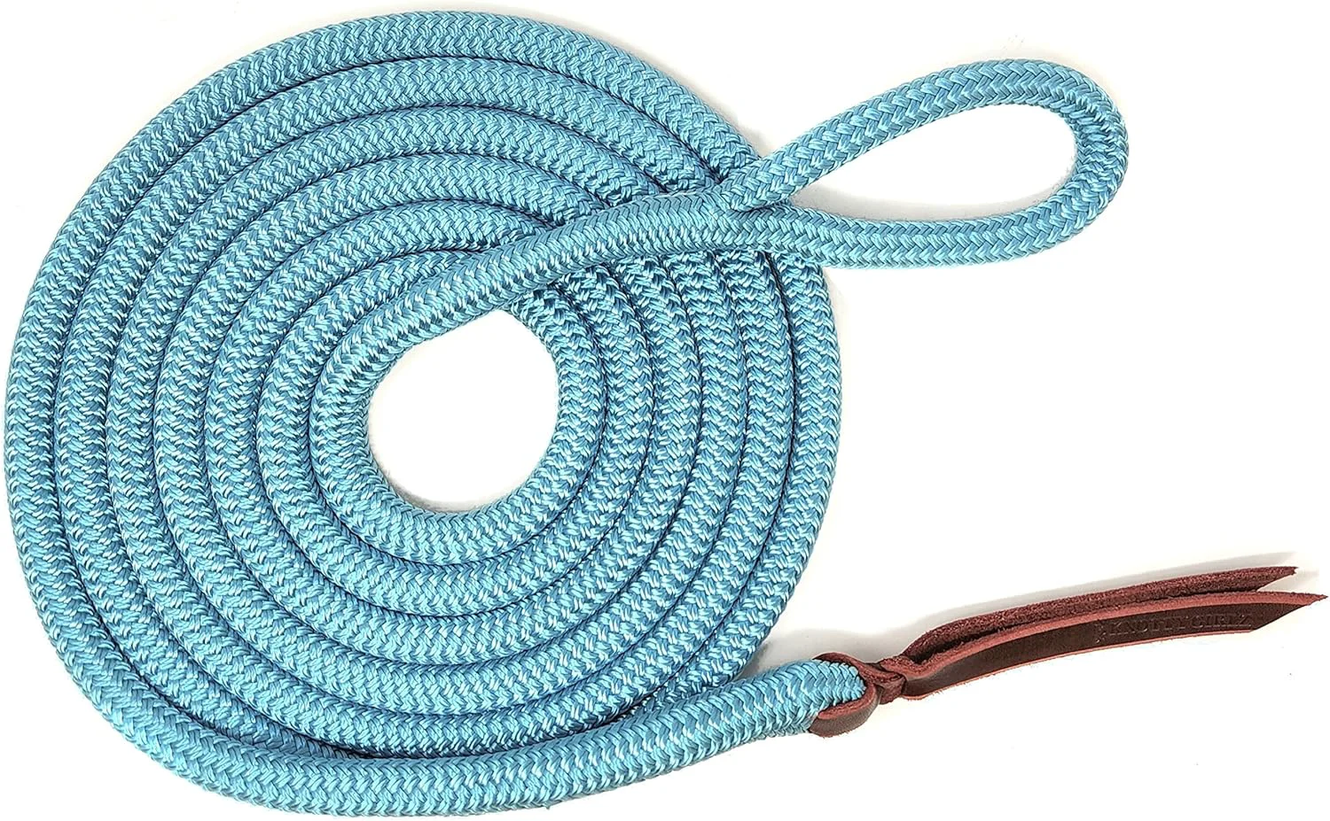Enhanced Double Braid Lead Rope with Eye Splice Loop 12-14FT Lengths Ice Blue 12 ft. Secure