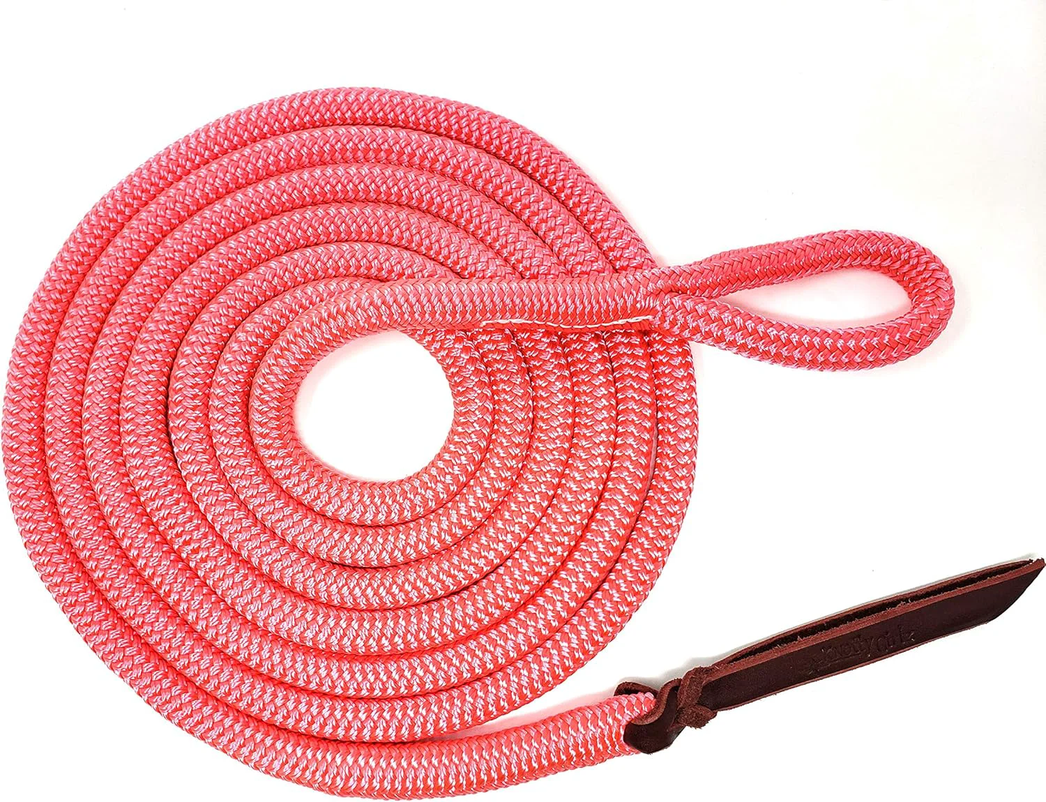 Minimalist Double Braid Lead Rope with Eye Splice Loop 12-14FT Lengths Pink 14 ft. Comfortable