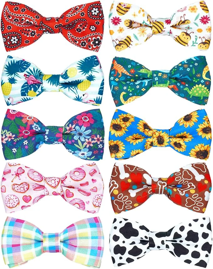 Premium PET SHOW 10 Pack Small Dog Bow Ties Sliding Collar Attachments Puppy Cats Daily Bowties for Medium Dogs Multiple Styles Cute Summer Bowknots Wedding Party Holiday Pet Grooming Accessories Small About ThisOverview Optimized