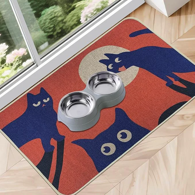 Organic SHIYUE Dog Food Mats for Floors Absorbent Cat Bowl for Food and Water Non-Slip Accessories Pet Supplies 16 x24 Orange Pet About ThisOverview Crafted