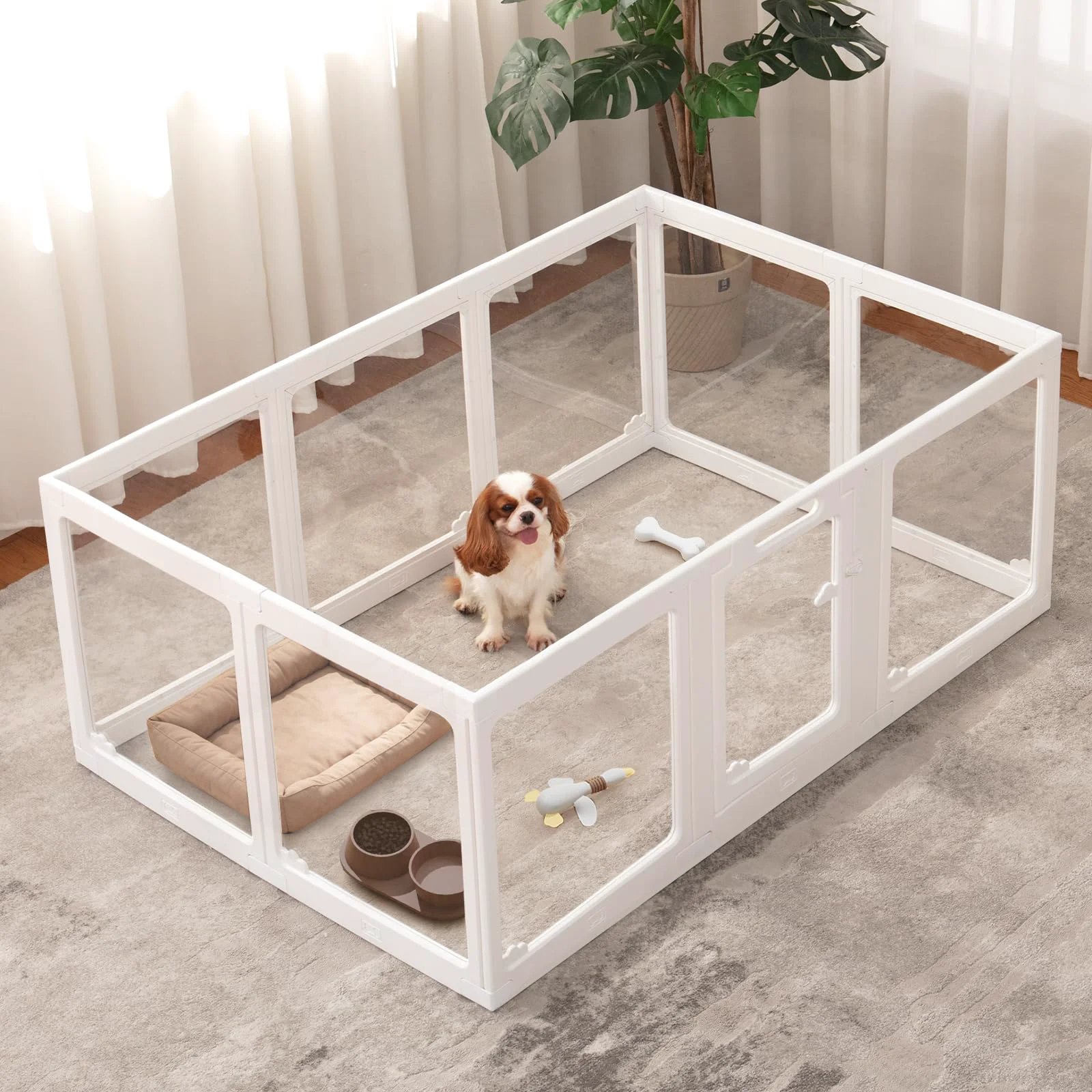 Sustainable ClimbHope Acrylic Dog Playpen Indoor – Clear 23.6in 10 Panels Easy Assembly Smooth