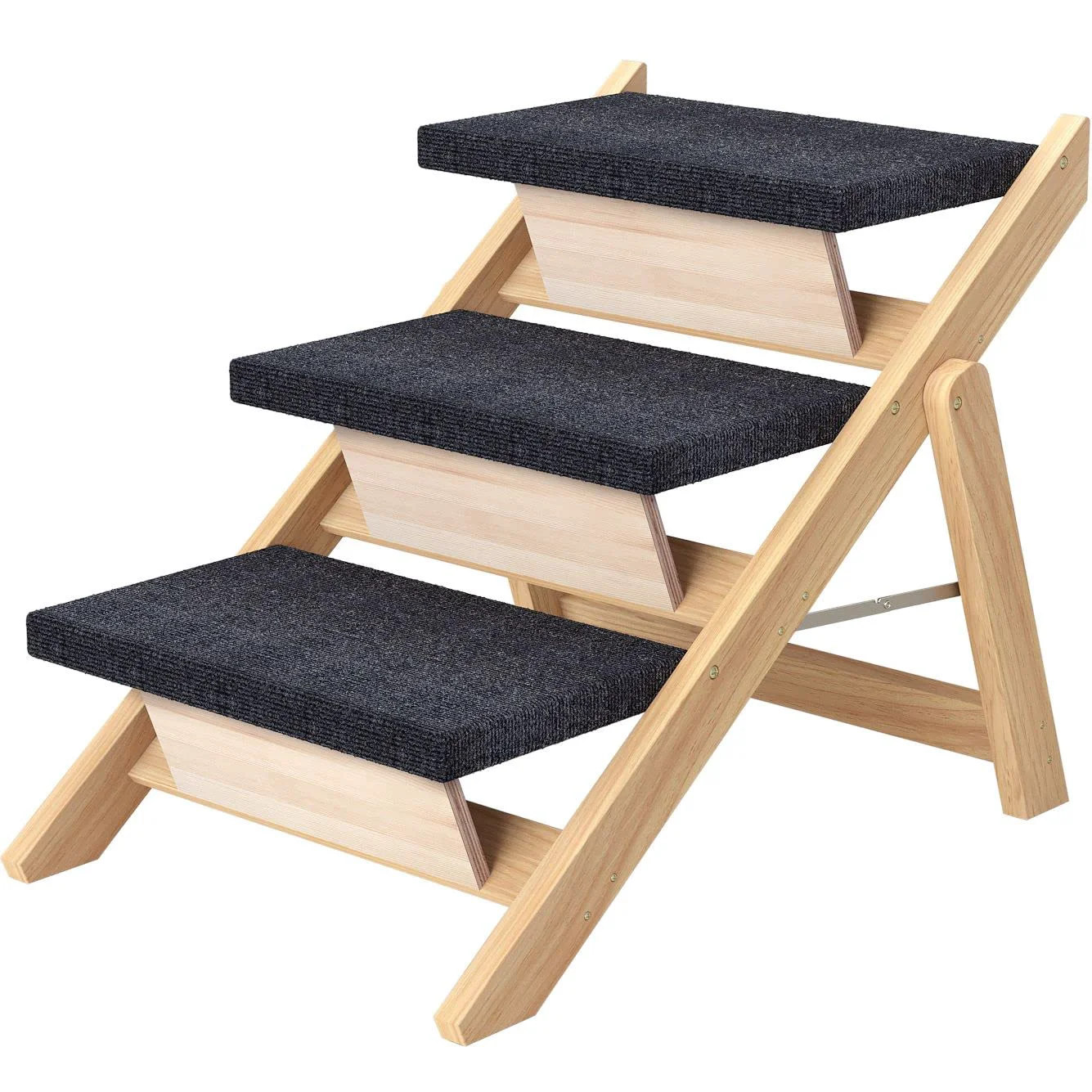 Expertly Made RunLexi Pet Stairs — 2-in-1 Wood Ramp for Medium Dogs Up to 110 lbs Functional