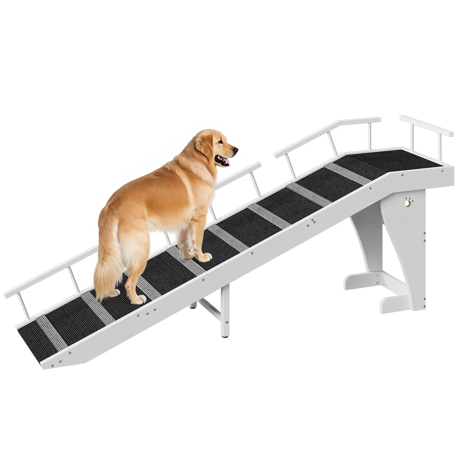 Long-Lasting HOOBRO Dog Ramp for Bed — Large Ramp with Top Platform Non-Slip Surface Safety Rails 70.9 x 15.7 x 23.6 in BW18PT03G1 Luxury