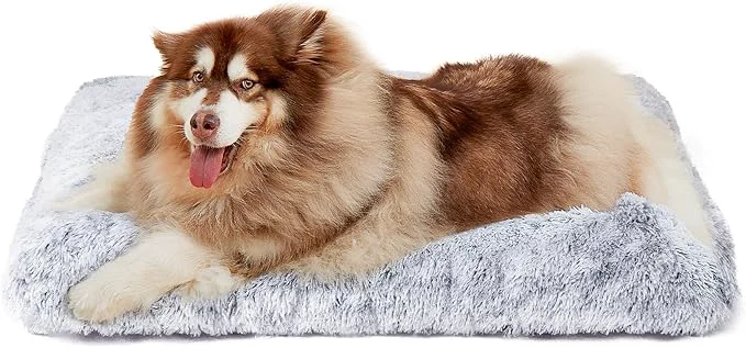 Convenient EHEYCIGA Fluffy XXL Dog Crate Pad Plush Faux Fur Bed for Extra Large Size Calming Anti Anxiety XXL Dog Bed for Crate Washable Soft Warm Mat with Non-Slip BottomAbout ThisOverview Healthy