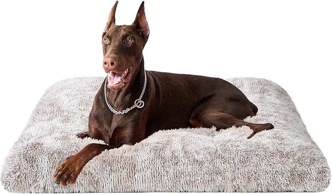 Artisan EHEYCIGA Fluffy XXL Dog Crate Pad Plush Faux Fur Bed for Extra Large Dogs Calming Anti Anxiety XXL Dog Bed Washable Soft Warm Mat with Non-Slip Bottom BrownAbout ThisOverview First-Class