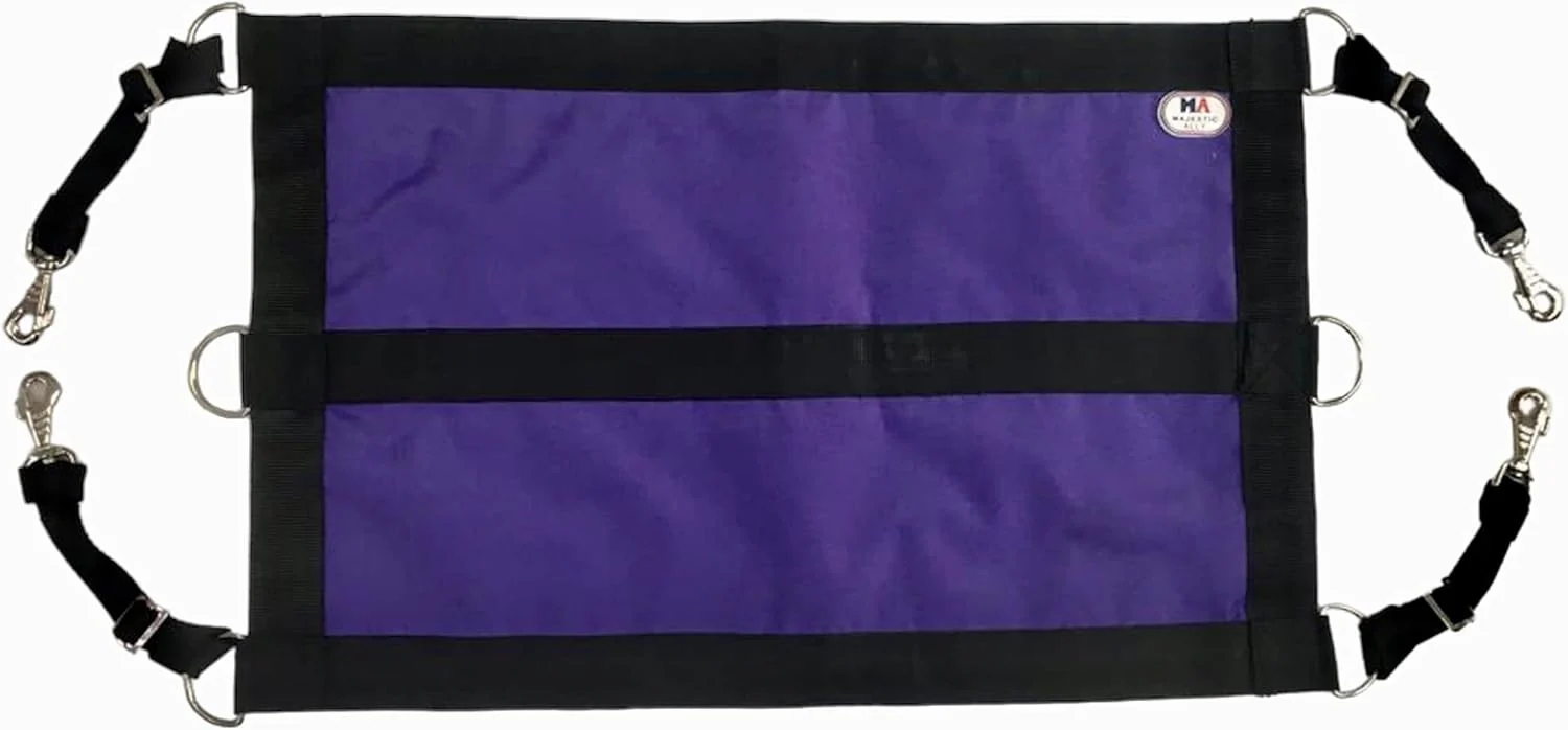 Pure Majestic Ally 1200D 29 x19 Horse Stall Guard with Replaceable and Adjustable Length Straps and Replaceable Hardware Purple Black Genuine
