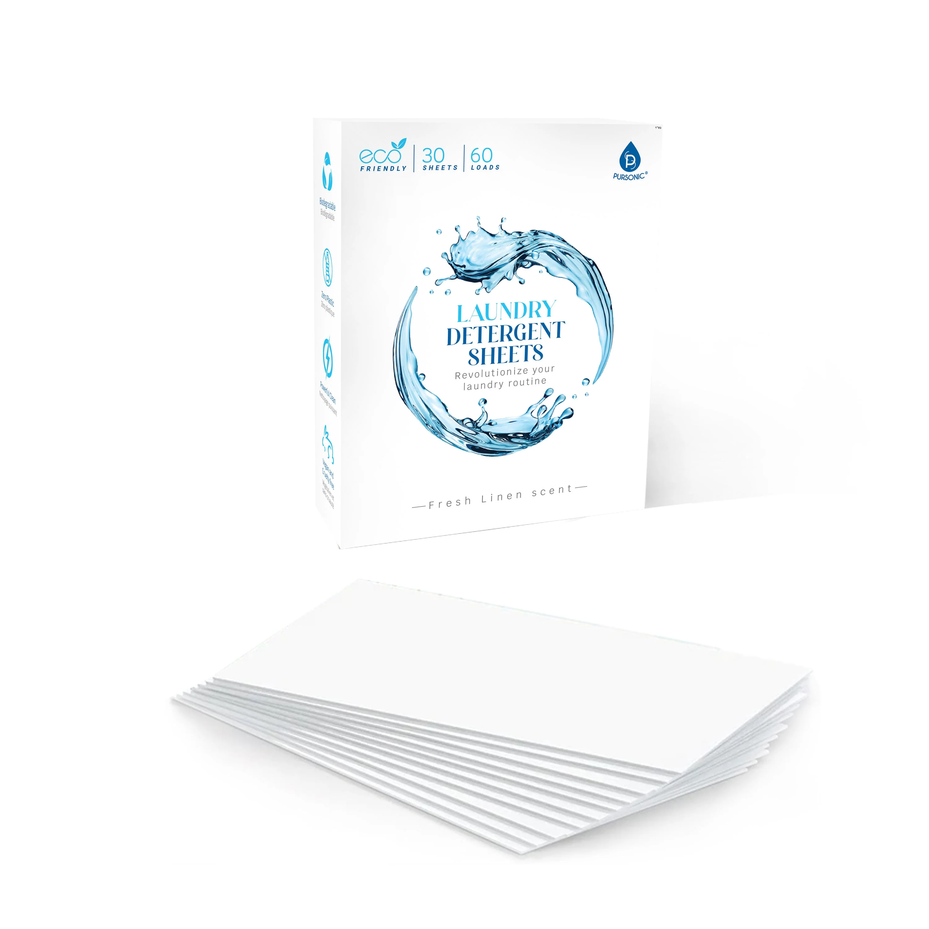 Top-Quality Natural Laundry Detergent Sheets Eco Friendly– Fresh Linen Scent Environmentally Friendly