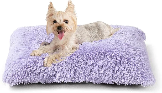 Crafted EHEYCIGA Fluffy Dog Crate Bed for Small Dogs Plush Faux Fur Crate Pad Calming Anti Anxiety Small Dog Bed Washable Soft Warm Mat with Non-Slip Bottom PurpleAbout ThisOverview Outstanding
