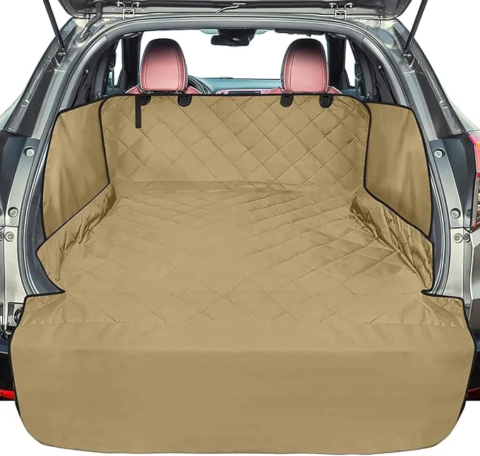 Secure F-color SUV Cargo Liner for Dogs – Waterproof Pet Cargo Liner with Side Flaps Comfort Dog Cargo Cover with Bumper Flap Scratchproof Non-Slip Large for Full-Size SU Vans 55 x 93 Inch KhakiAbout ThisOverview Carefully Designed